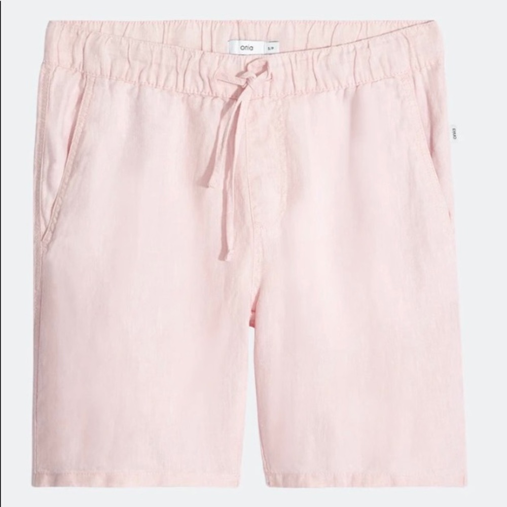 Onia Stretch Linen Chambray Pull On Shorts Sz XXL